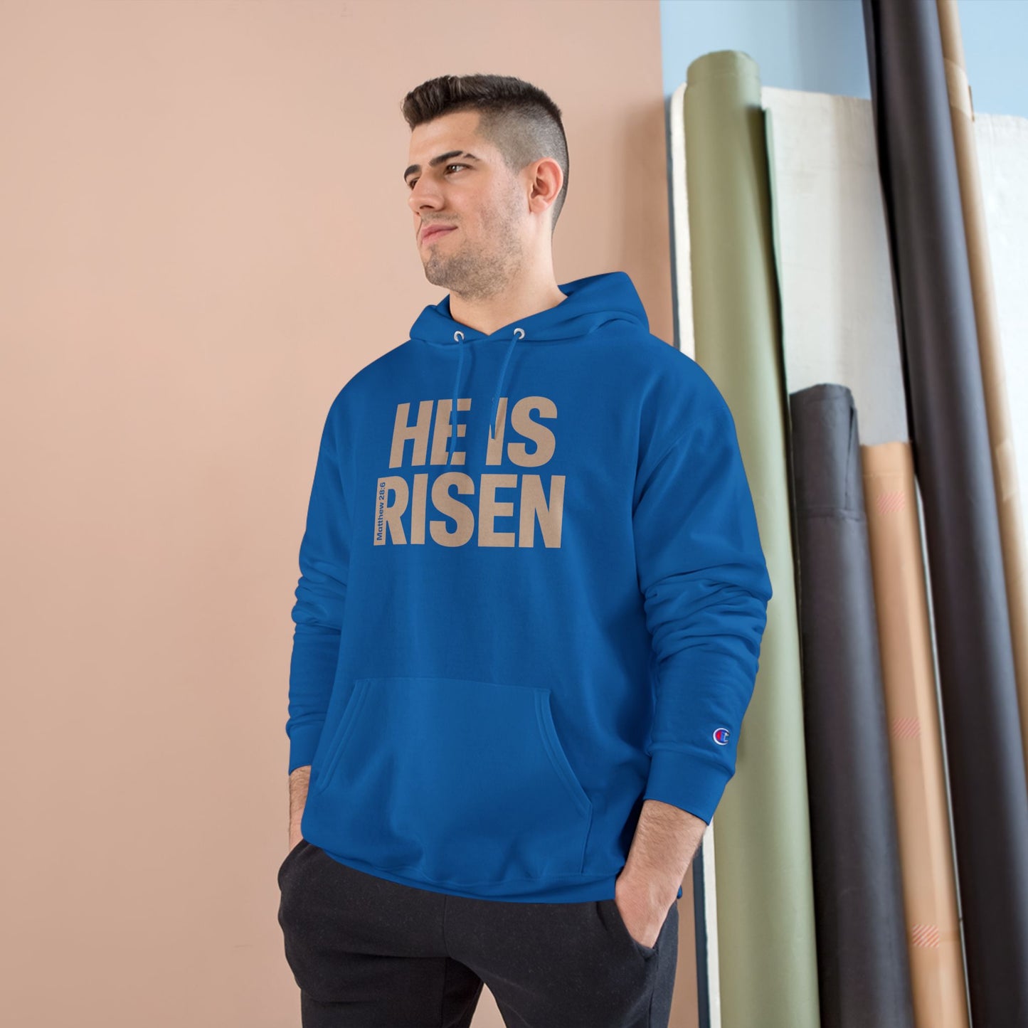 He is Risen Champion Hoodie - Matthew 28:6