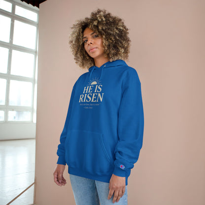 He Is Risen Christian Hoodie – Luke 24:6 Bible Verse Sweatshirt for Men and Women
