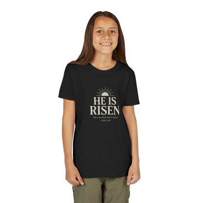 He Is Risen Kids T-Shirt - Luke 24:6
