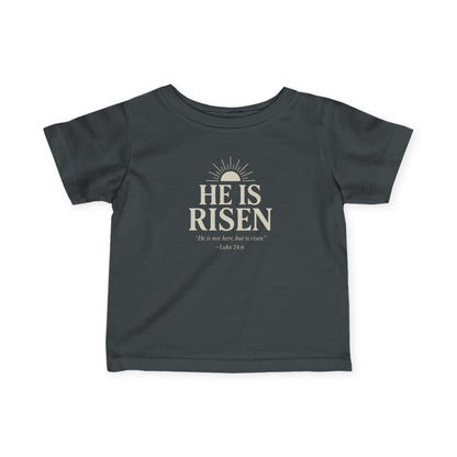 He Is Risen Christian Baby T-Shirt – Luke 24:6