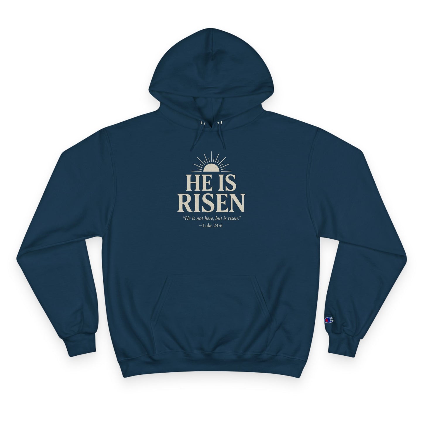 He Is Risen Christian Hoodie – Luke 24:6 Bible Verse Sweatshirt for Men and Women