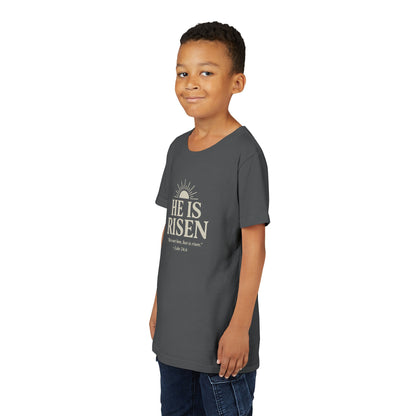 He Is Risen Kids T-Shirt - Luke 24:6