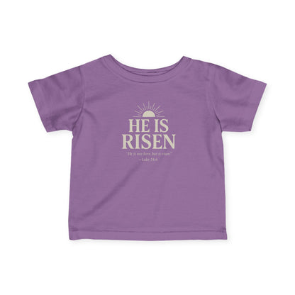 He Is Risen Christian Baby T-Shirt – Luke 24:6