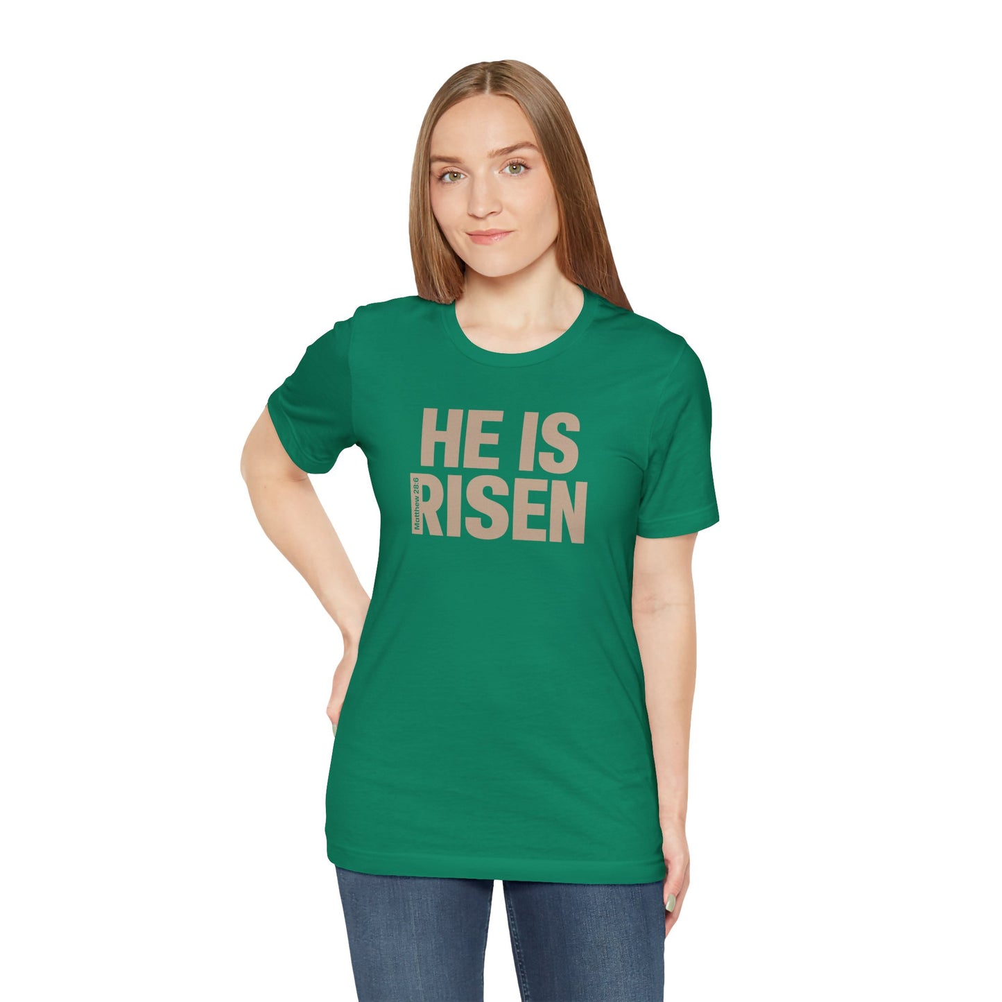 He Is Risen Christian T-Shirt - Matthew 28:6