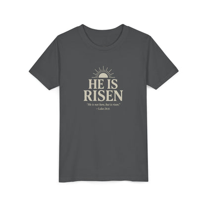 He Is Risen Kids T-Shirt - Luke 24:6