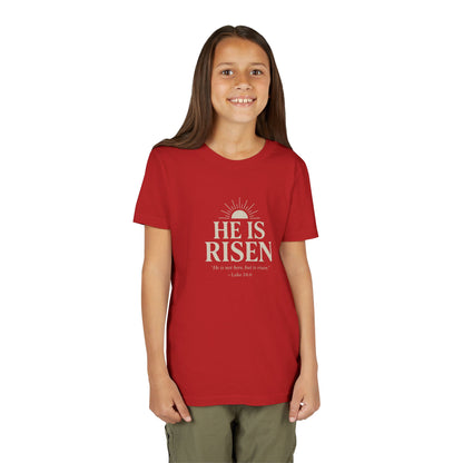 He Is Risen Kids T-Shirt - Luke 24:6
