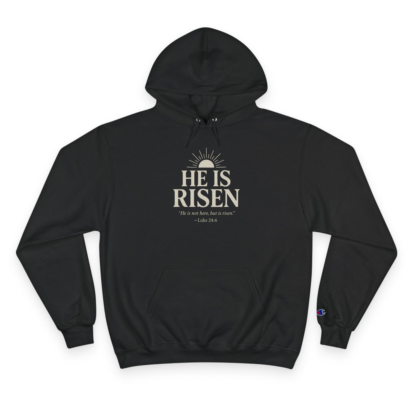He Is Risen Christian Hoodie – Luke 24:6 Bible Verse Sweatshirt for Men and Women