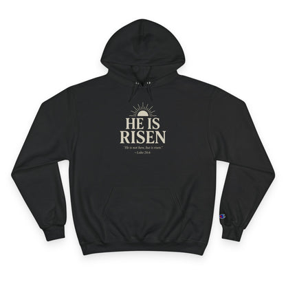 He Is Risen Christian Hoodie – Luke 24:6 Bible Verse Sweatshirt for Men and Women