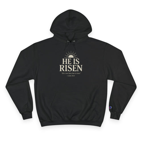He Is Risen Christian Hoodie – Luke 24:6 Bible Verse Sweatshirt for Men and Women