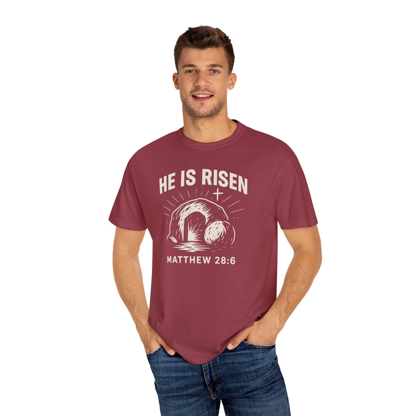 He Is Risen Unisex Tee - Matthew 28:6