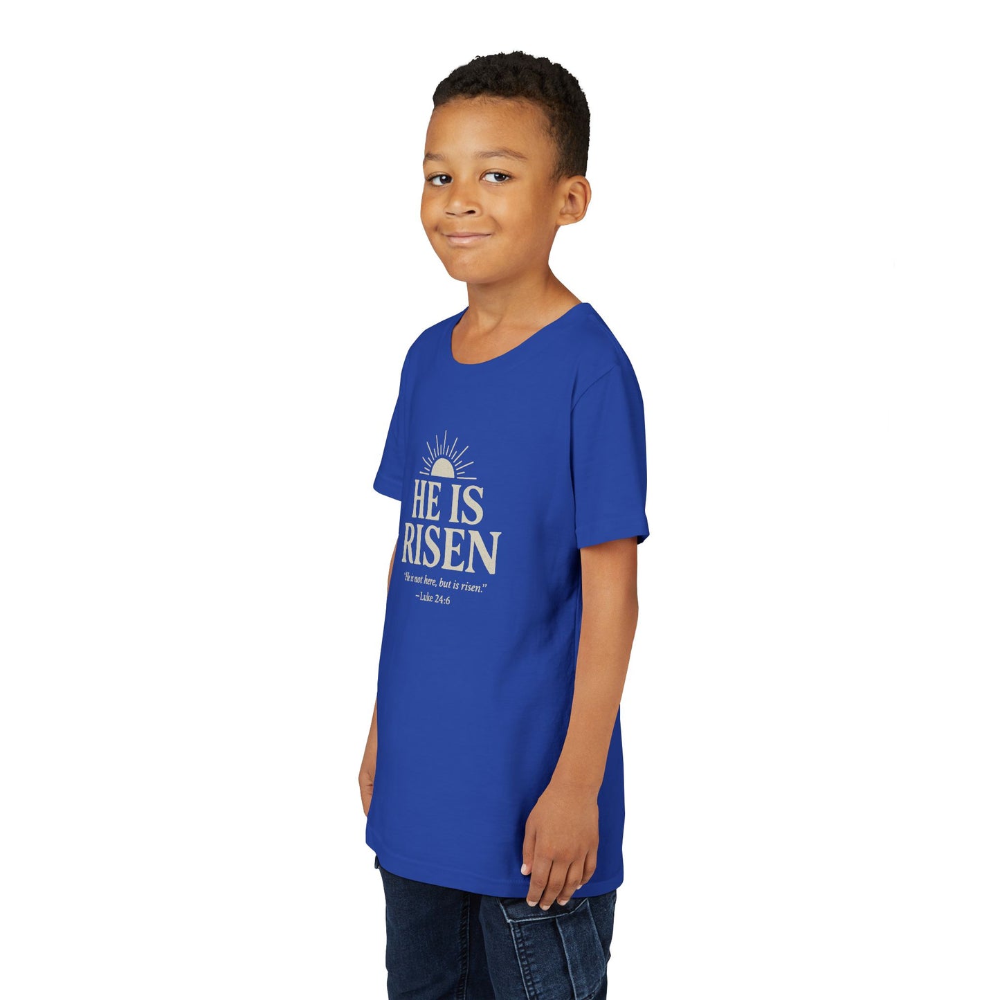 He Is Risen Kids T-Shirt - Luke 24:6