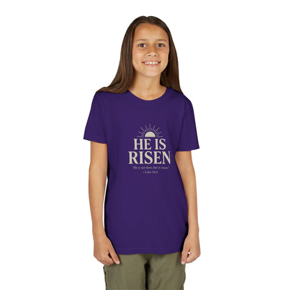 He Is Risen Kids T-Shirt - Luke 24:6