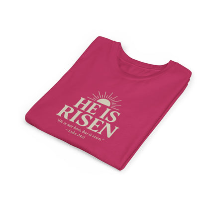He Is Risen Kids T-Shirt - Luke 24:6