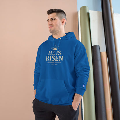 He Is Risen Christian Hoodie – Luke 24:6 Bible Verse Sweatshirt for Men and Women