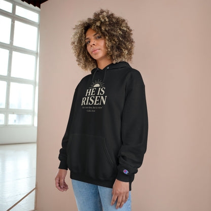He Is Risen Christian Hoodie – Luke 24:6 Bible Verse Sweatshirt for Men and Women