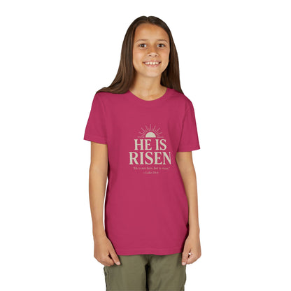 He Is Risen Kids T-Shirt - Luke 24:6