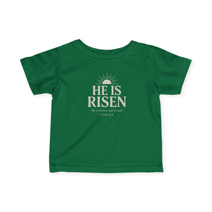 He Is Risen Christian Baby T-Shirt – Luke 24:6