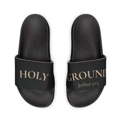 Holy Ground Christian Slides – Joshua 5:15 Scripture Sandals for Men