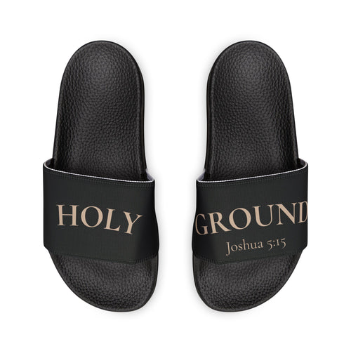 Holy Ground Christian Slides – Joshua 5:15 Scripture Sandals for Men
