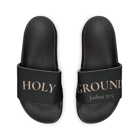 Holy Ground Christian Slides – Joshua 5:15 Scripture Sandals for Men