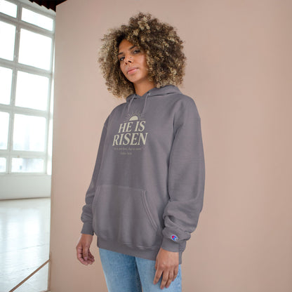 He Is Risen Christian Hoodie – Luke 24:6 Bible Verse Sweatshirt for Men and Women