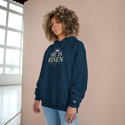 He Is Risen Christian Hoodie – Luke 24:6 Bible Verse Sweatshirt for Men and Women
