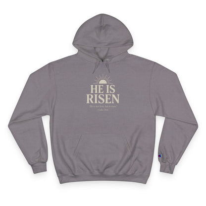 He Is Risen Christian Hoodie – Luke 24:6 Bible Verse Sweatshirt for Men and Women