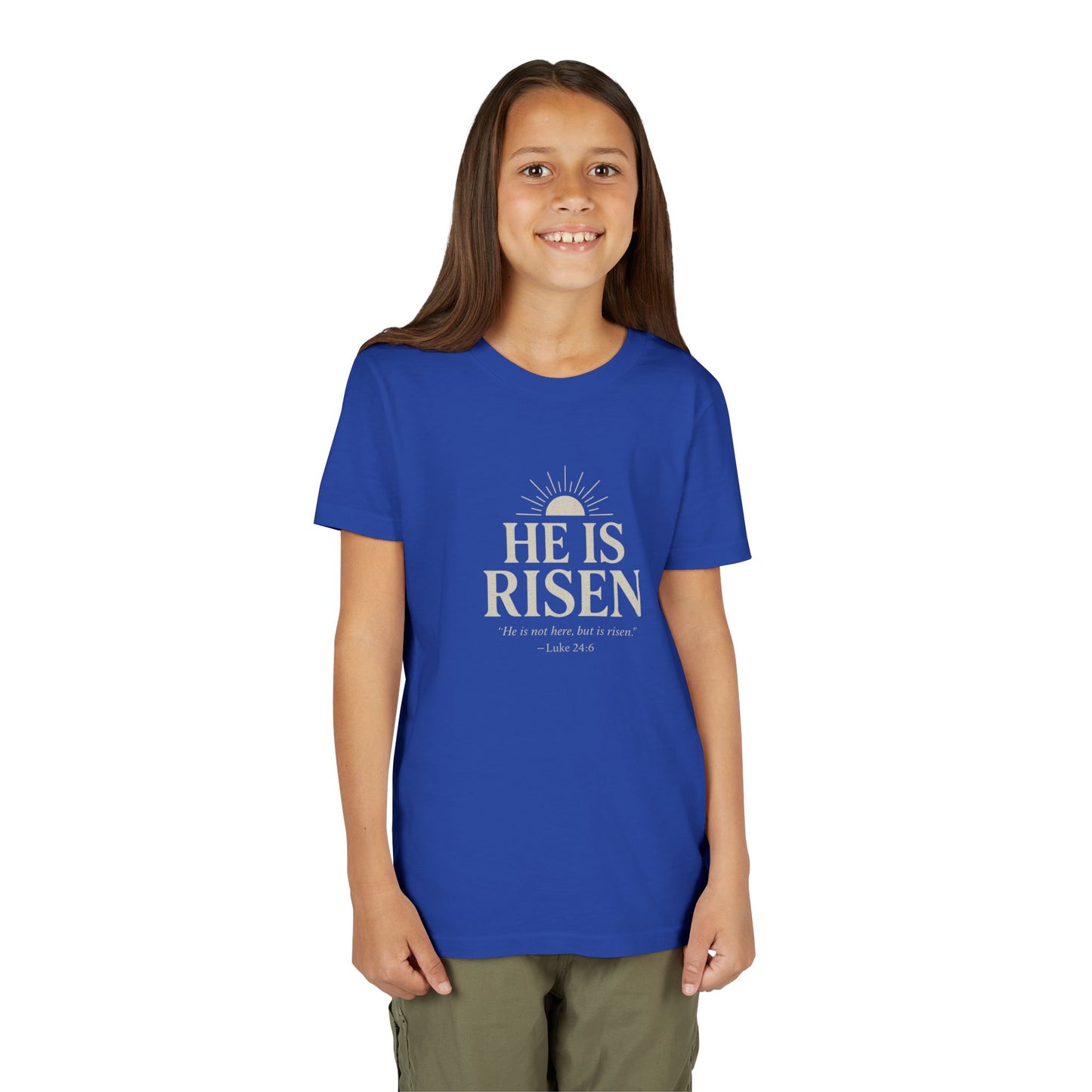 He Is Risen Kids T-Shirt - Luke 24:6