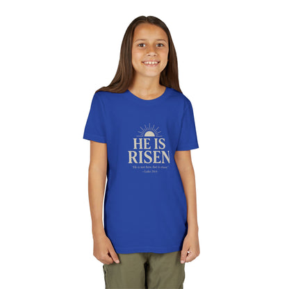 He Is Risen Kids T-Shirt - Luke 24:6