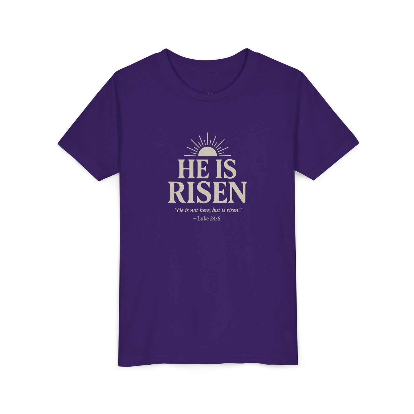 He Is Risen Kids T-Shirt - Luke 24:6