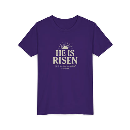 He Is Risen Kids T-Shirt - Luke 24:6