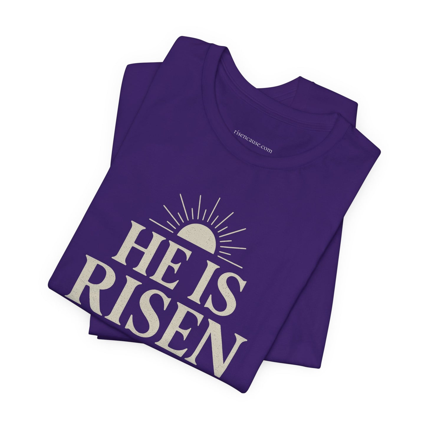 He Is Risen Christian T-Shirt - Luke 24:6 Bible Verse Faith Tee