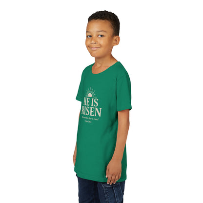 He Is Risen Kids T-Shirt - Luke 24:6