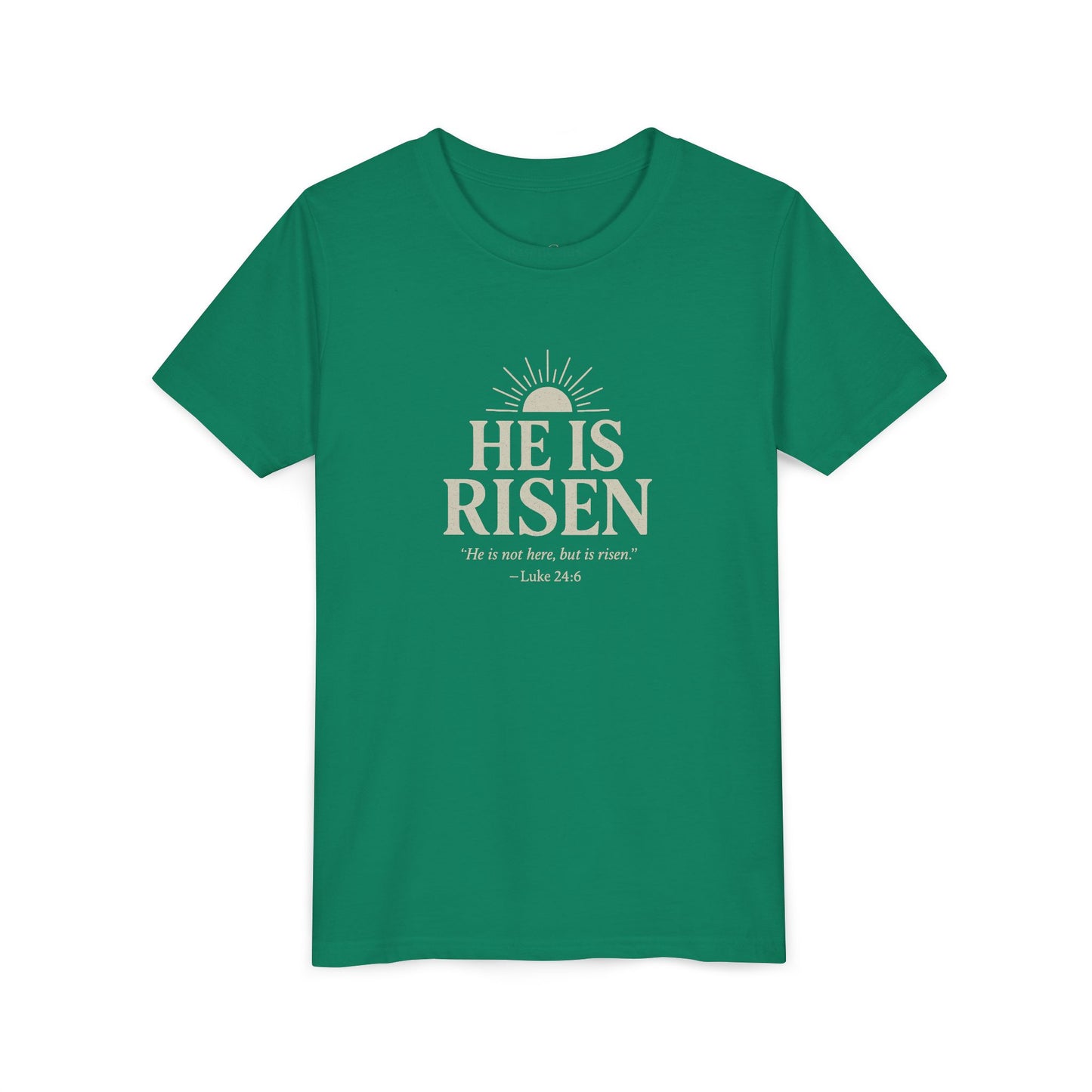 He Is Risen Kids T-Shirt - Luke 24:6