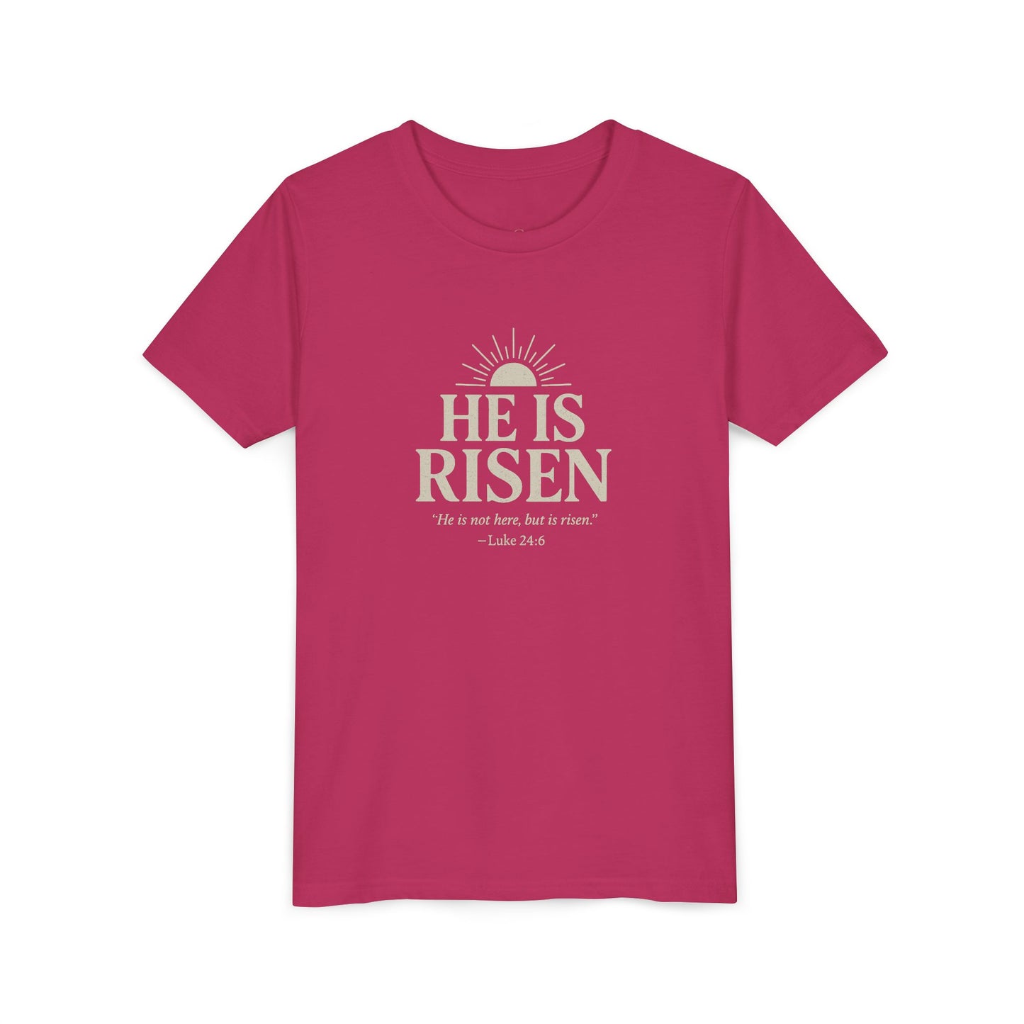 He Is Risen Kids T-Shirt - Luke 24:6