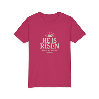 He Is Risen Kids T-Shirt - Luke 24:6