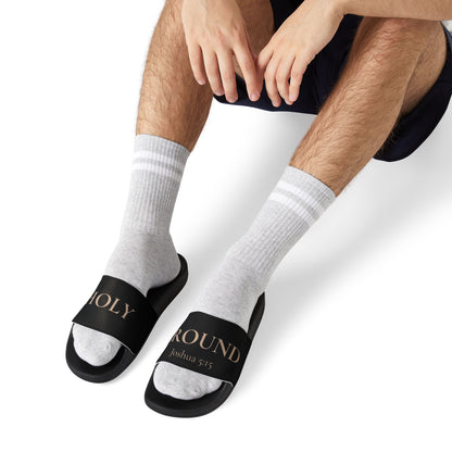 Holy Ground Christian Slides – Joshua 5:15 Scripture Sandals for Men