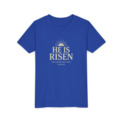 He Is Risen Kids T-Shirt - Luke 24:6